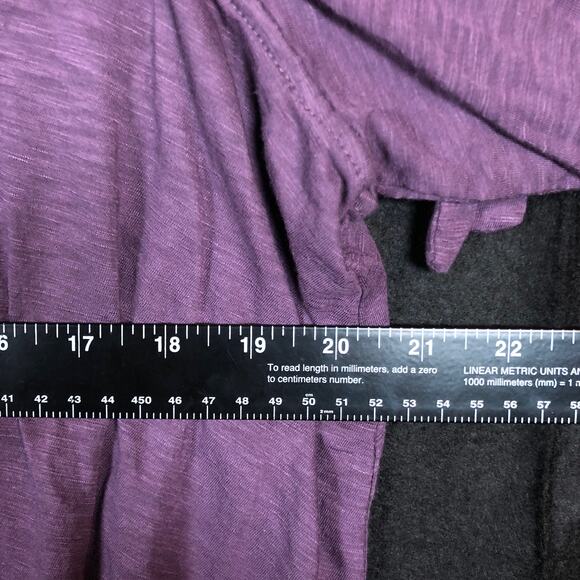 Express Women Blouse Purple Cold Shoulder Scoop Neck Peasant Stretch Large - Picture 8 of 12